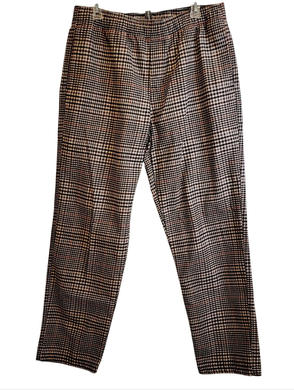 Volcom Plaid Pants Pull-On Elastic Waist Relaxed Tapered Leg Pants